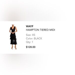 WAYF Black Hampton Tiered Midi Dress